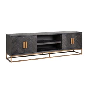 7374 - TV cabinet Blackbone Brass black rustic 200