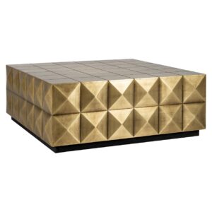 7587 - Coffee table Collada brushed gold incl. glass top