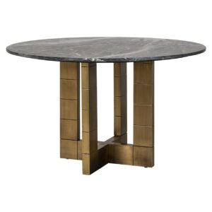 7596 - Dining table Collada black/gold 130Ø