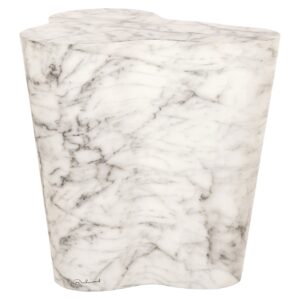 7786 - Outdoor end table Rockyard white marble look