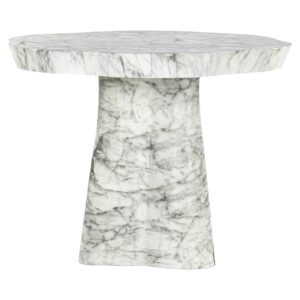 7788 - Outdoor dining table Rockyard white marble look 100Ø