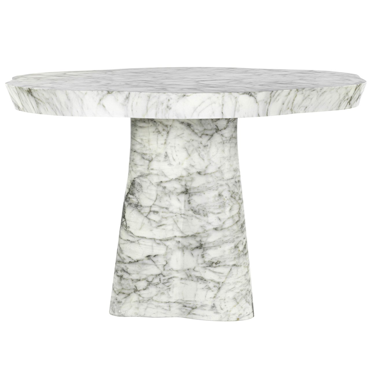 7796 - Outdoor dining table Rockyard white marble look 140Ø