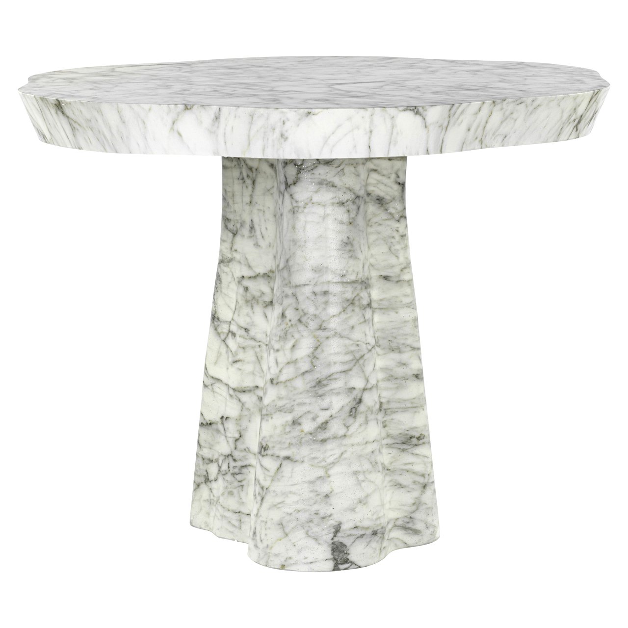 7796 - Outdoor dining table Rockyard white marble look 140Ø