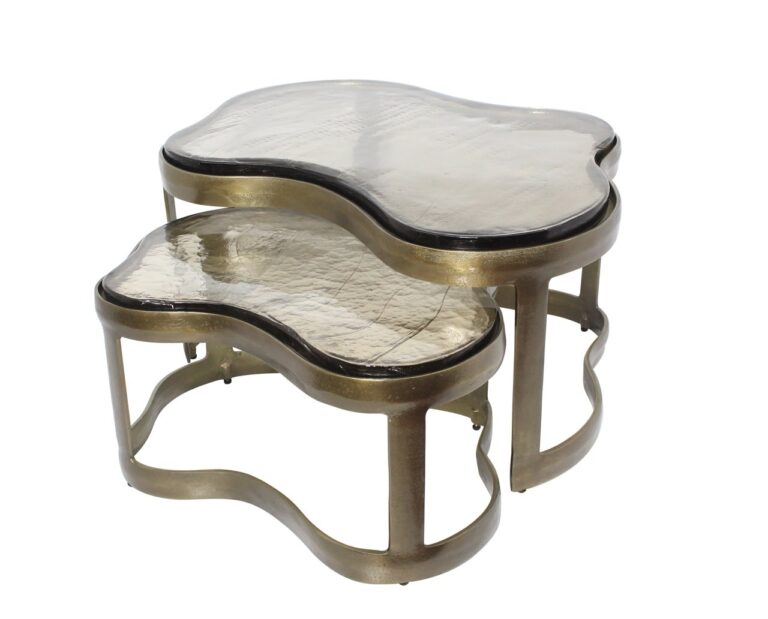 Stolik kawowy Fairfield mosiądz antyczny (zestaw 2 szt.)