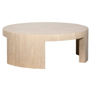 8673 - Coffee table Alexander Jones beige round (Biltmore)