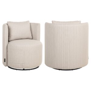 8735 BEIGE - Outdoor dining chair Marlin beige swivel