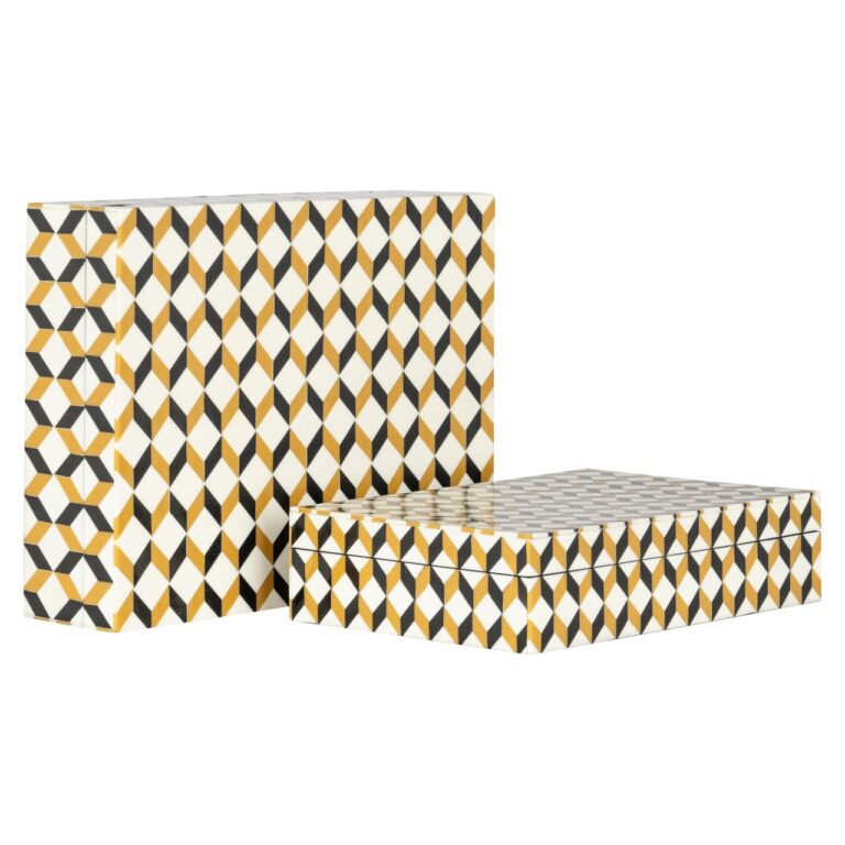 Szkatułka Frences czarno / złota (zestaw 2 szt.)