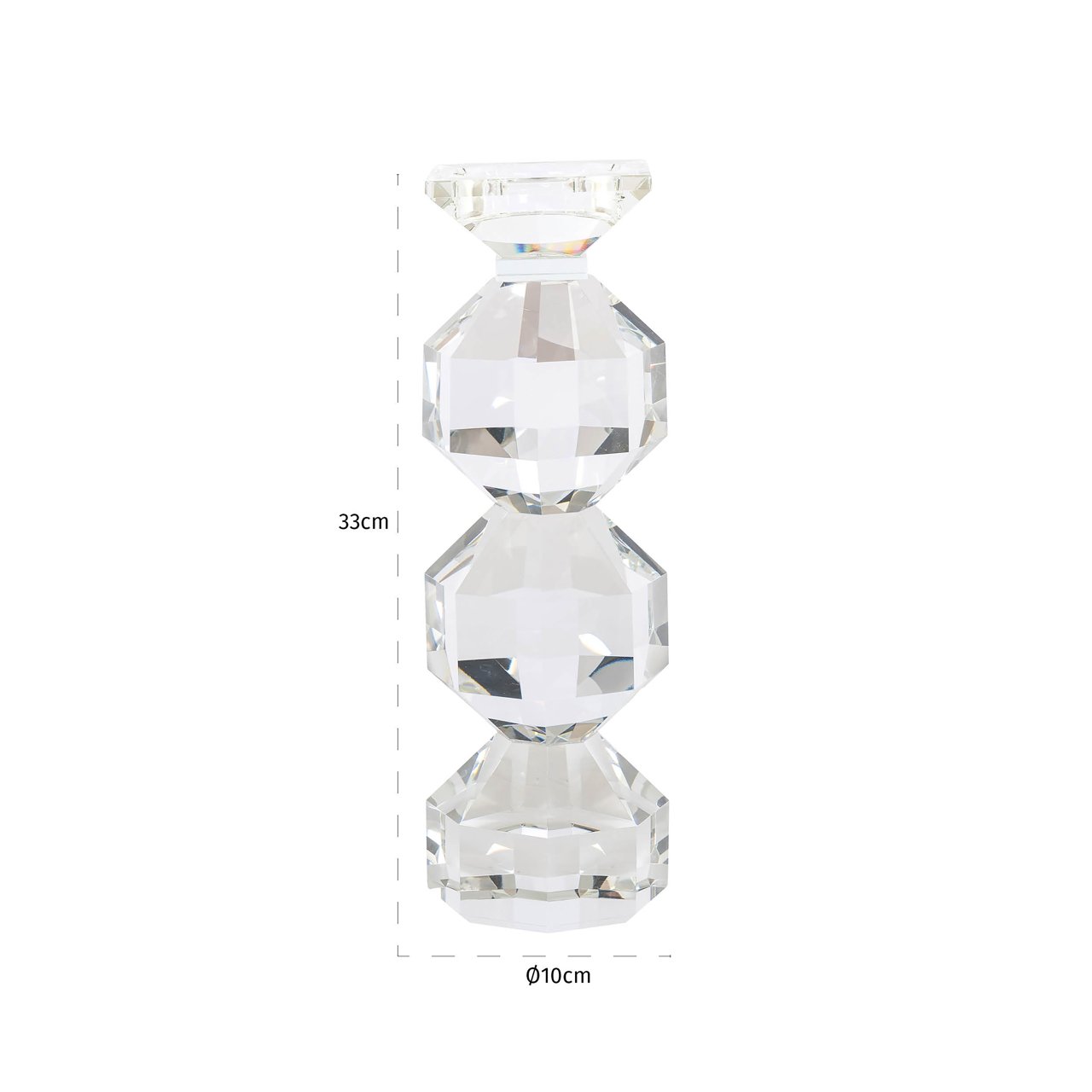 -KA-0311 - Candle holder Safia clear transparent small