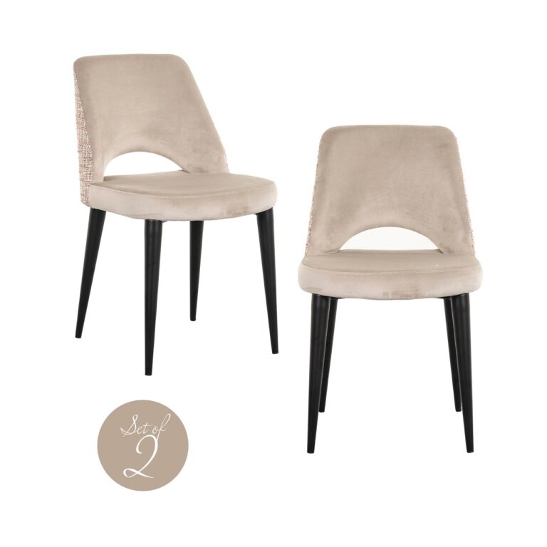 Krzesło do jadalni Tabitha trendy różowe (zestaw 2 szt.)