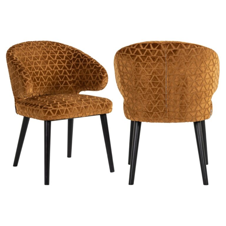 Krzesło do jadalni Indigo, stare złoto, trójkąt