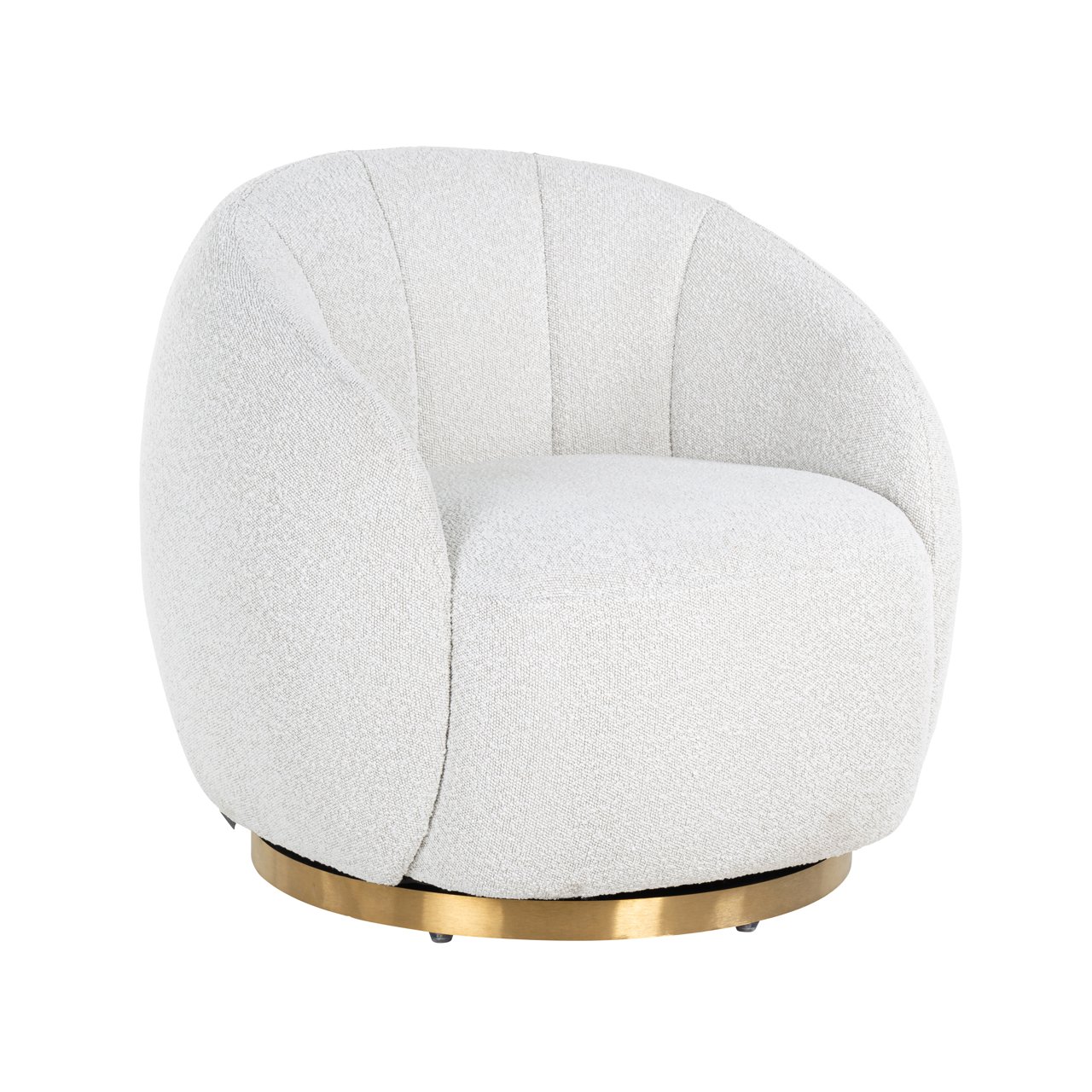 S4530 WHITE BOUCLÉ - Lounge chair Jago white bouclé swivel