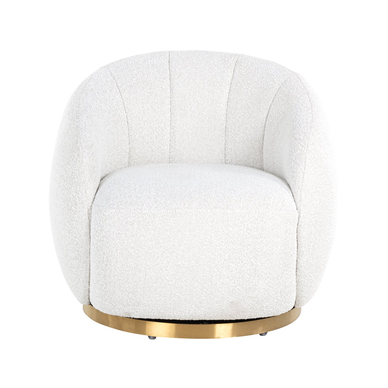 S4530 WHITE BOUCLÉ - Lounge chair Jago white bouclé swivel