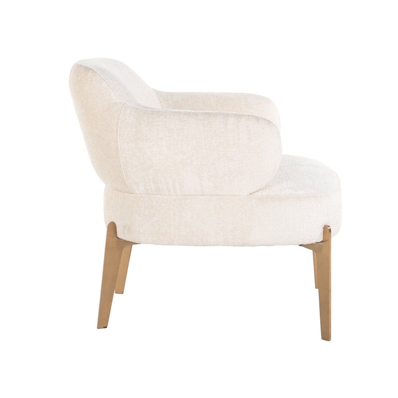 S4558 WHITE CHENILLE - Lounge chair Venus white chenille