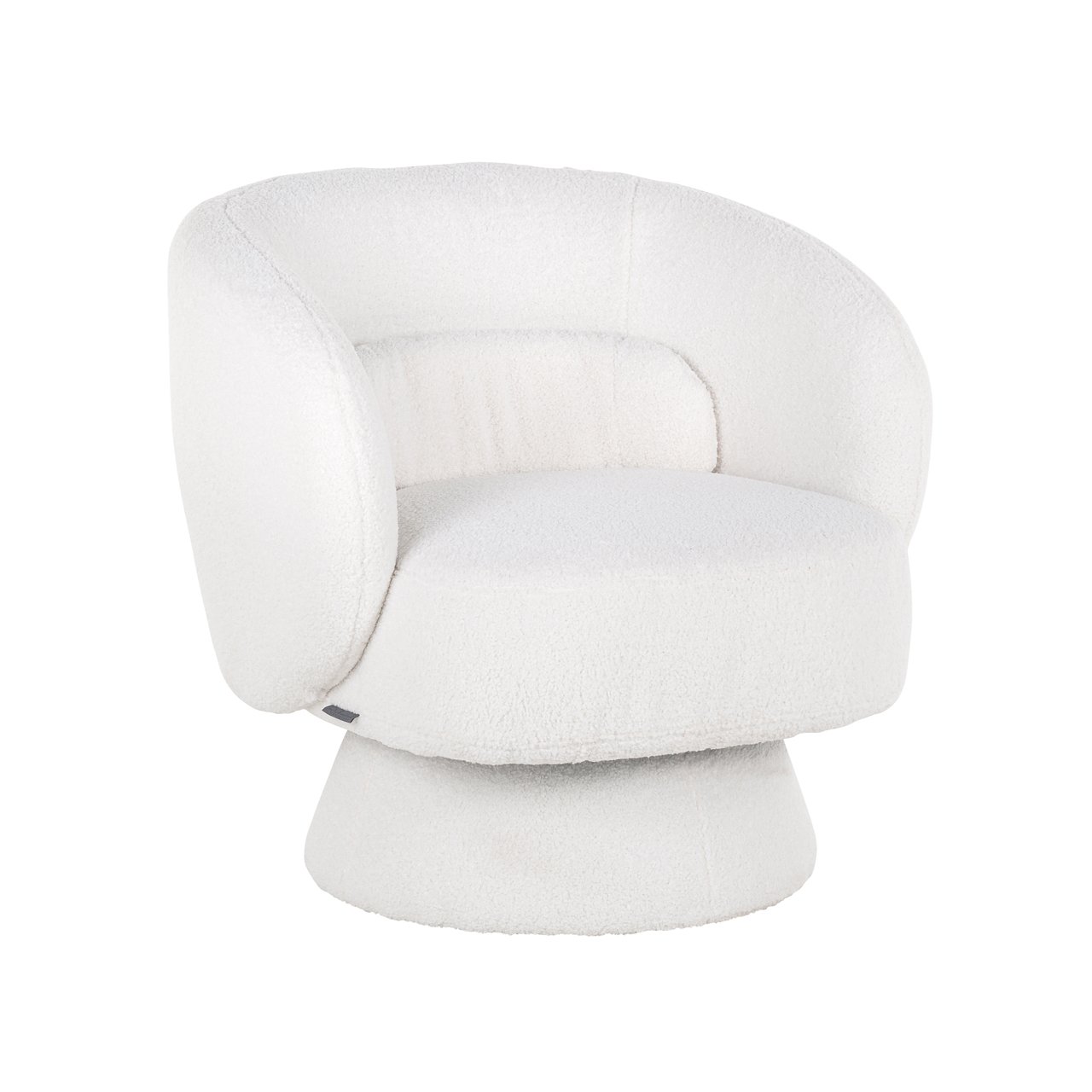 S4565 WHITE FURRY - Lounge chair Senna white furry swivel