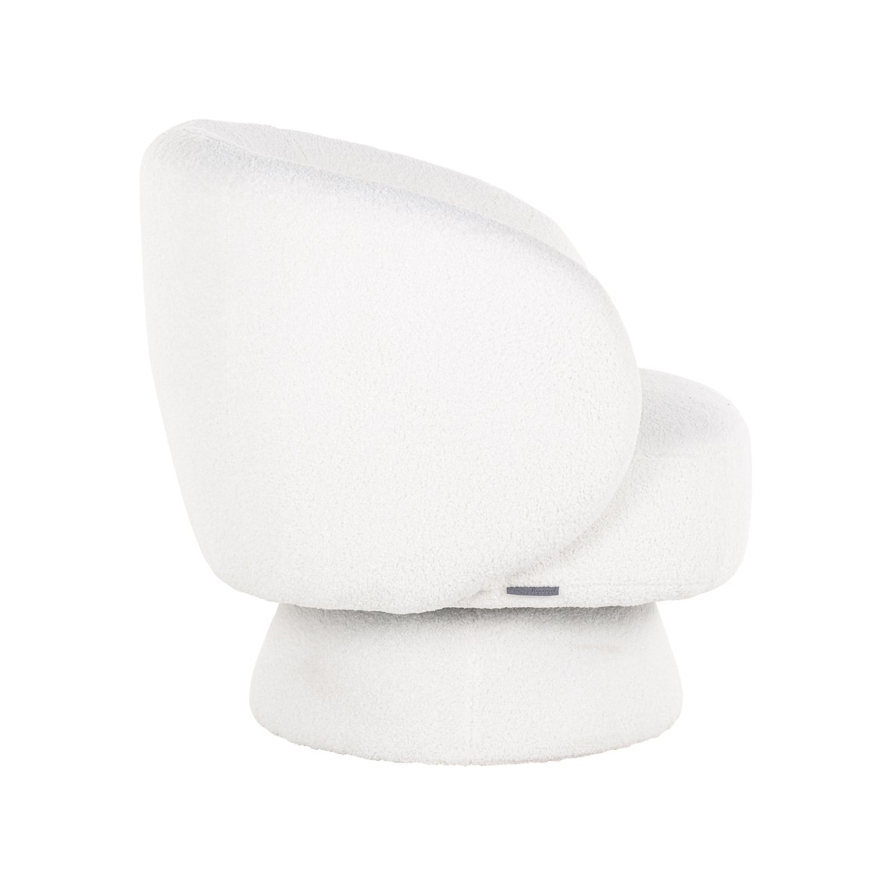 S4565 WHITE FURRY - Lounge chair Senna white furry swivel