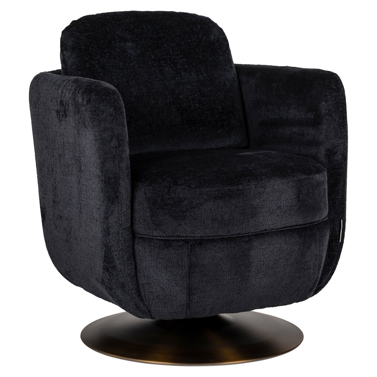 S4576 BLACK CHENILLE - Lounge chair Turner black chenille swivel