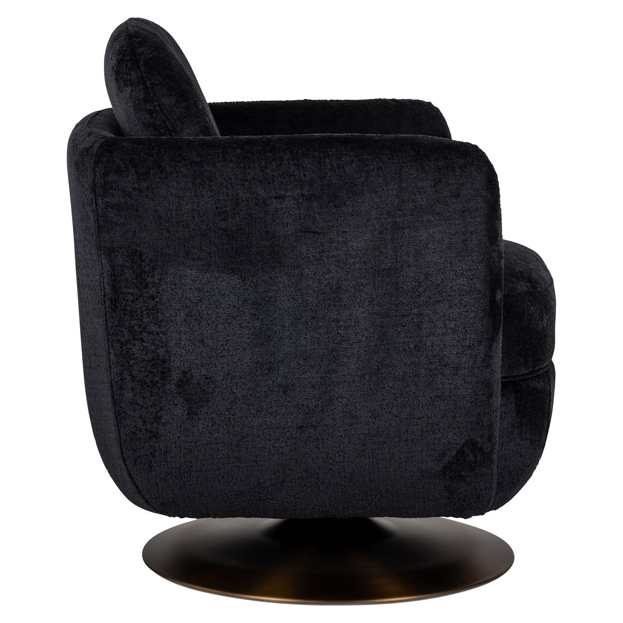 S4576 BLACK CHENILLE - Lounge chair Turner black chenille swivel