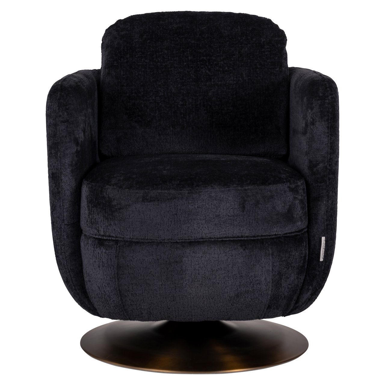 S4576 BLACK CHENILLE - Lounge chair Turner black chenille swivel