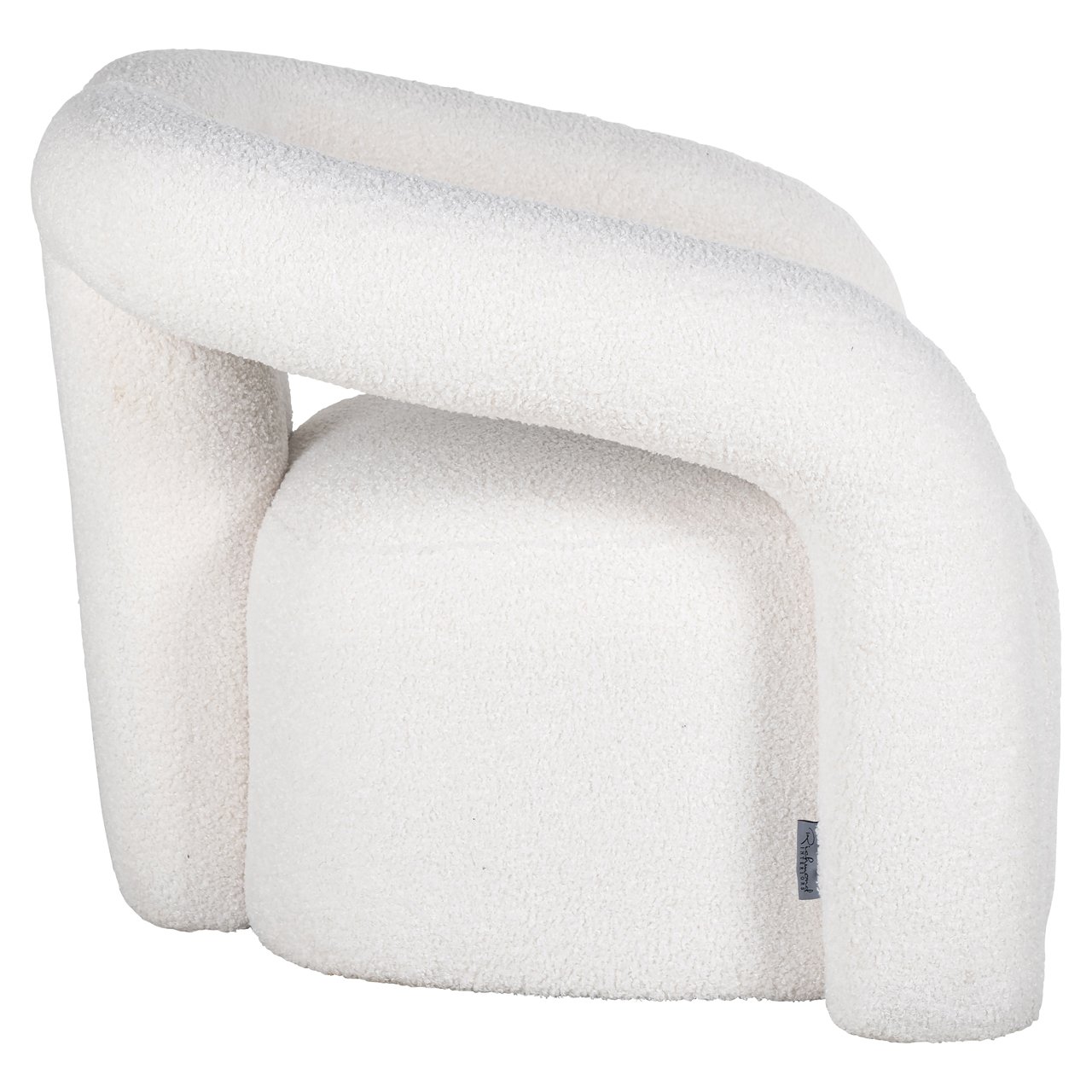 S4596 WHITE FURRY - Lounge chair Dana white furry