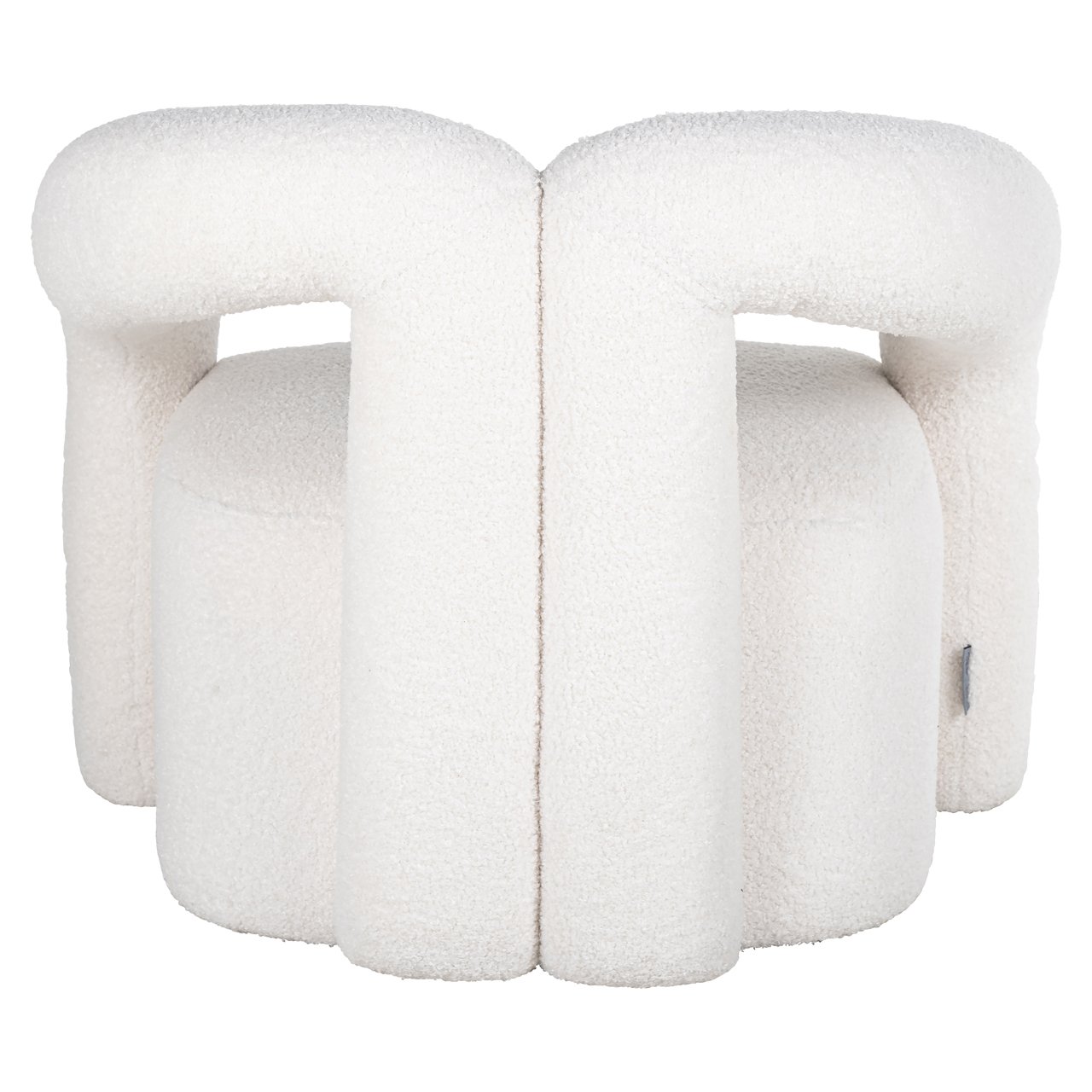 S4596 WHITE FURRY - Lounge chair Dana white furry