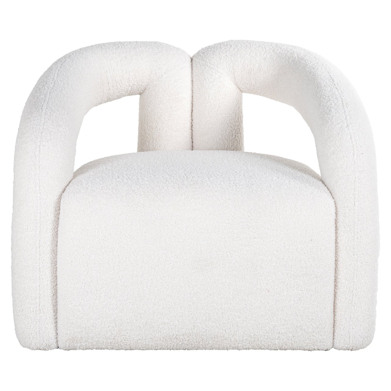 S4596 WHITE FURRY - Lounge chair Dana white furry