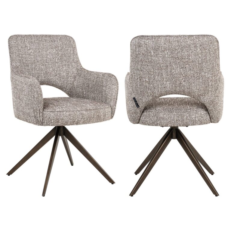 Krzesło do jadalni Ginerva Earth Tweed obrotowe