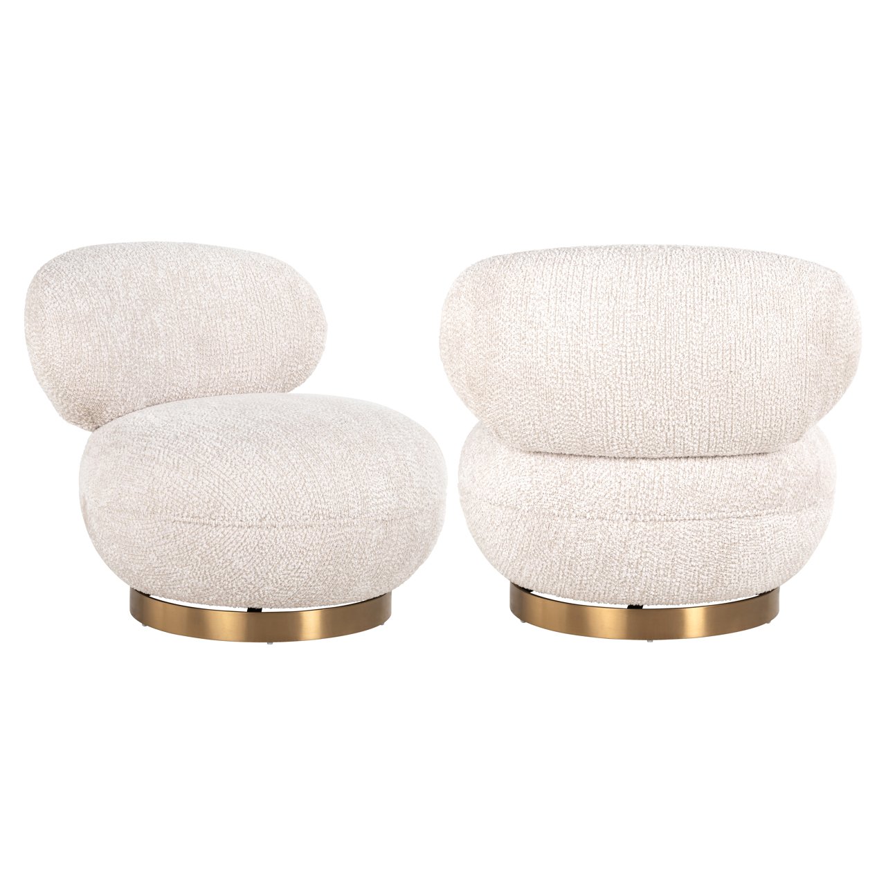 S4736 LOVELY CREAM - Lounge chair Jace lovely cream swivel