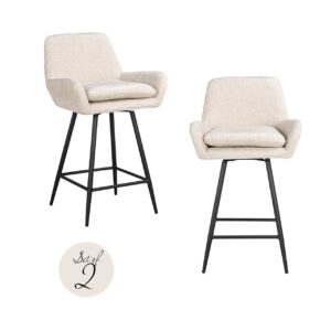 S4751 BEIGE CHENILLE - Counter stool Linsey niagara beige (Set of 2)