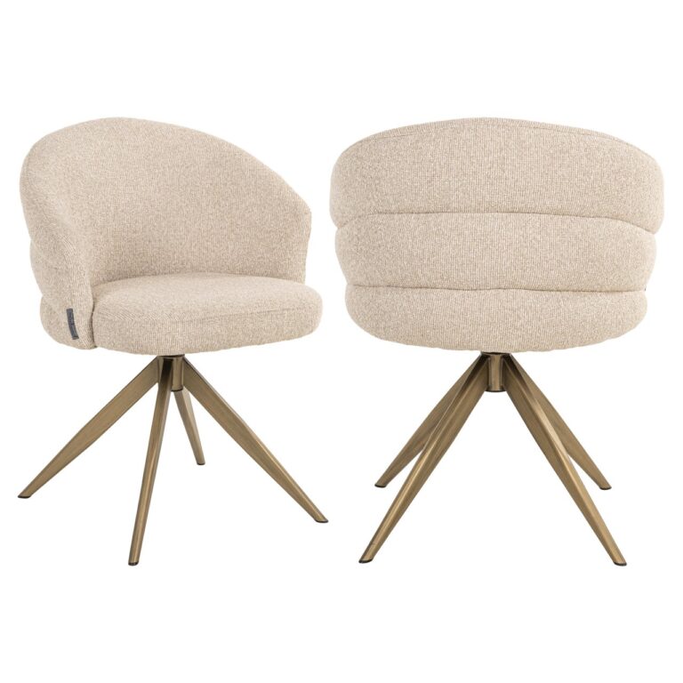 Krzesło do jadalni Zendaya Biscotti obrotowe, ognioodporne