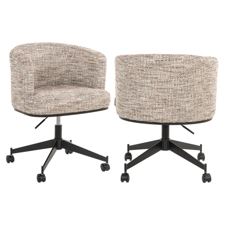 Krzesło do jadalni Rochenne modne naturalne obrotowe na kółkach