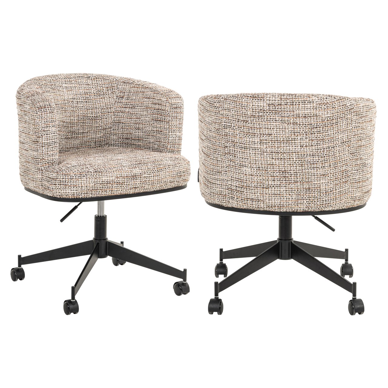 S4758 TRENDY NATURE - Dining chair Rochenne trendy nature swivel on wheels