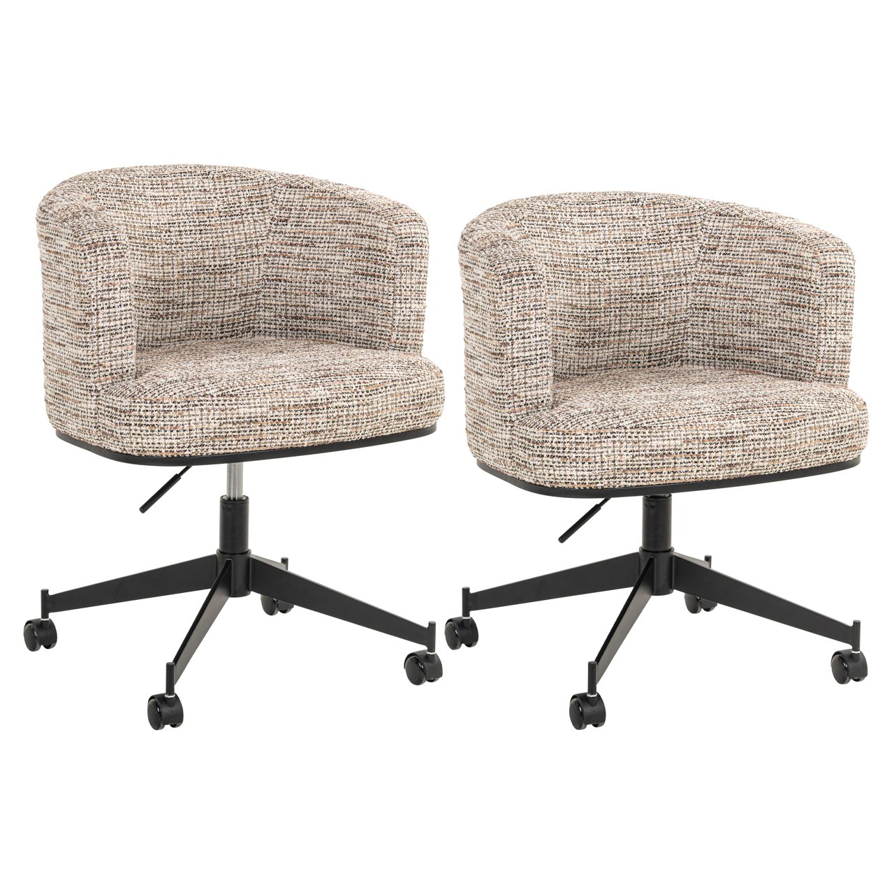 S4758 TRENDY NATURE - Dining chair Rochenne trendy nature swivel on wheels