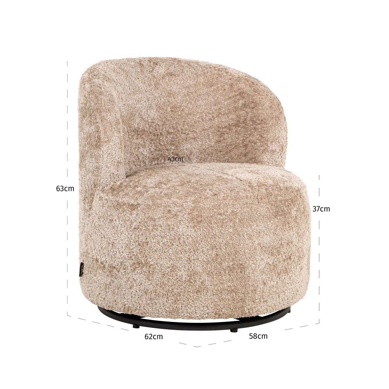 S4773 SHEEP NATURE - Lounge chair Jackie sheep natural swivel kids