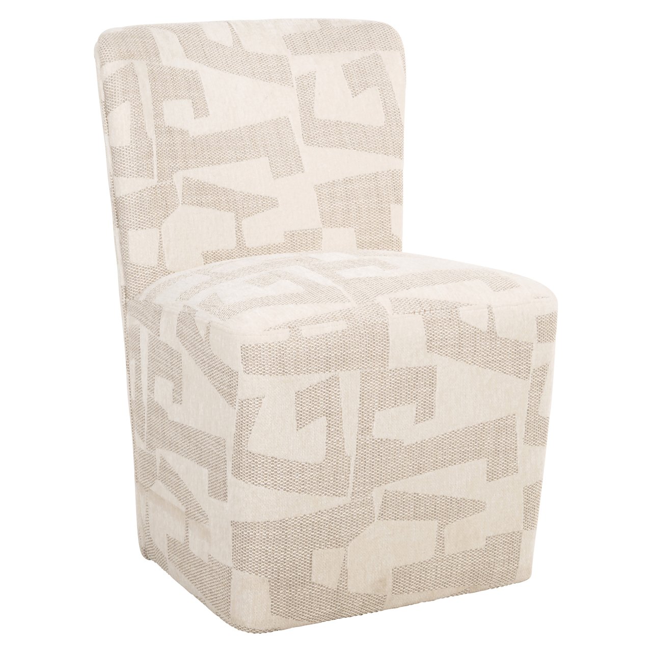 S4774 BEIGE GRAFFIC - Dining chair Lorain beige graffic on wheels