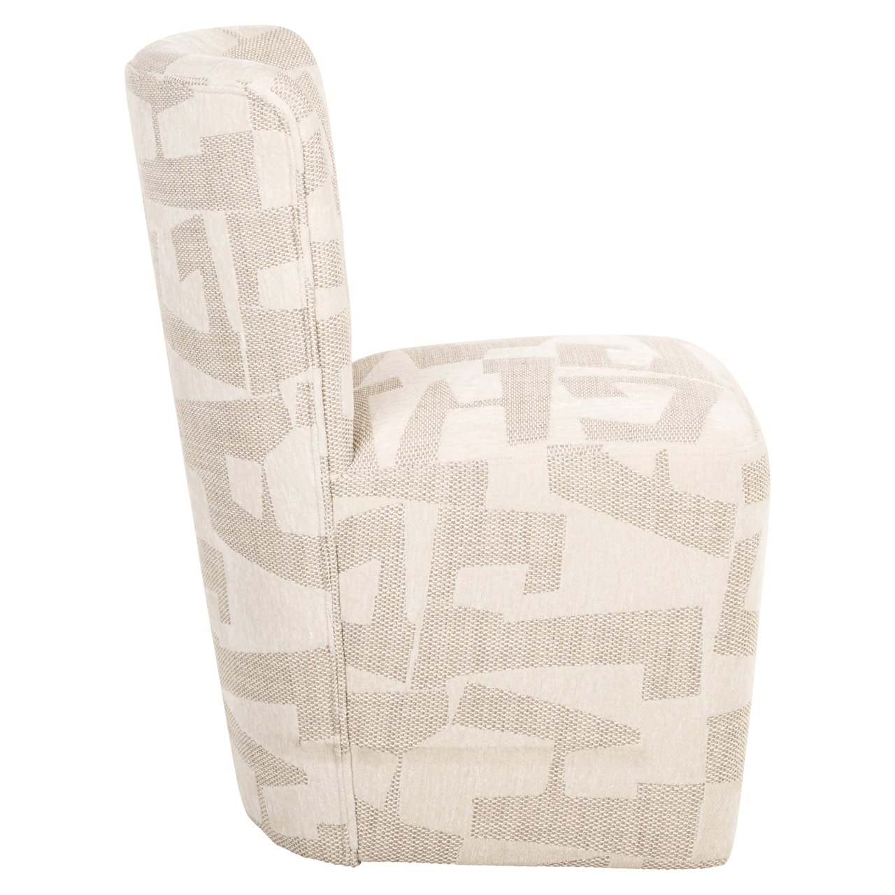 S4774 BEIGE GRAFFIC - Dining chair Lorain beige graffic on wheels