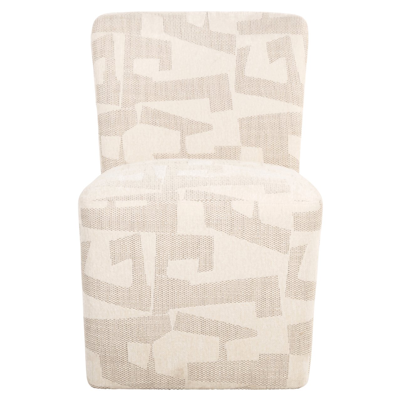 S4774 BEIGE GRAFFIC - Dining chair Lorain beige graffic on wheels