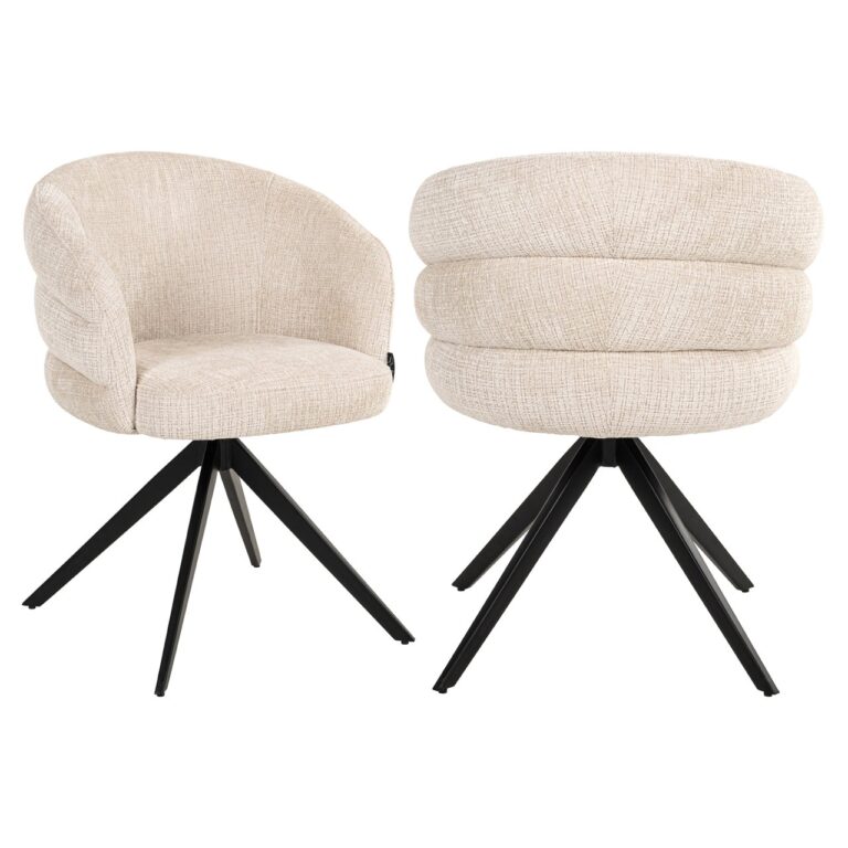 Krzesło do jadalni Serenity Niagara Beżowe Obrotowe Ognioodporne