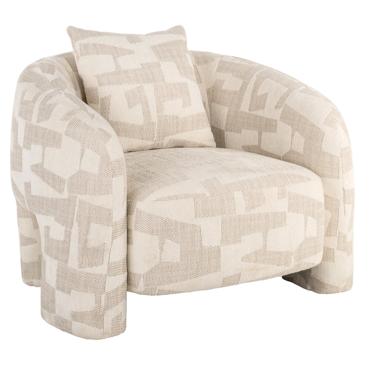 S4791 BEIGE GRAFFIC - Lounge chair Tuscany beige graffic