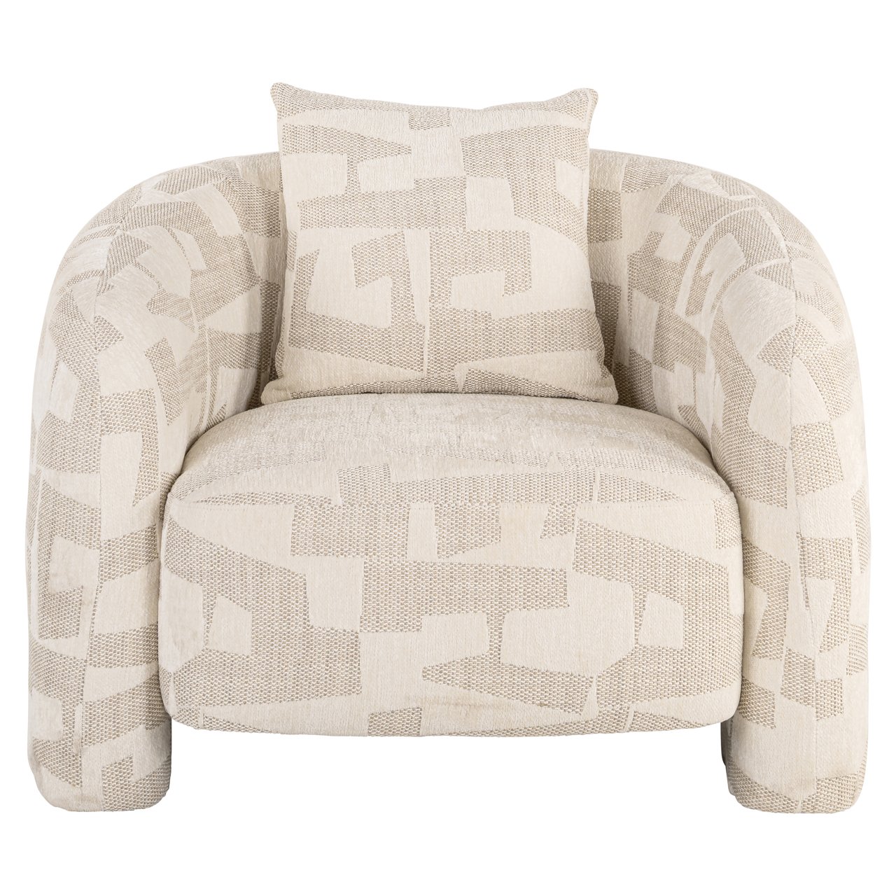 S4791 BEIGE GRAFFIC - Lounge chair Tuscany beige graffic