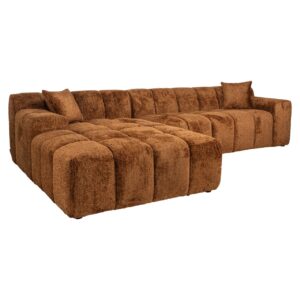 S5136 LOVELY CINNAMON - Sofa Cube lovely cinnamon 3-seater + lounge left