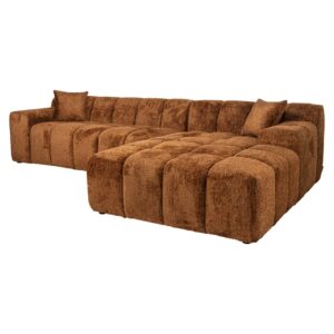 s5137 LOVELY CINNAMON - Sofa Cube lovely cinnamon 3-seater + lounge right
