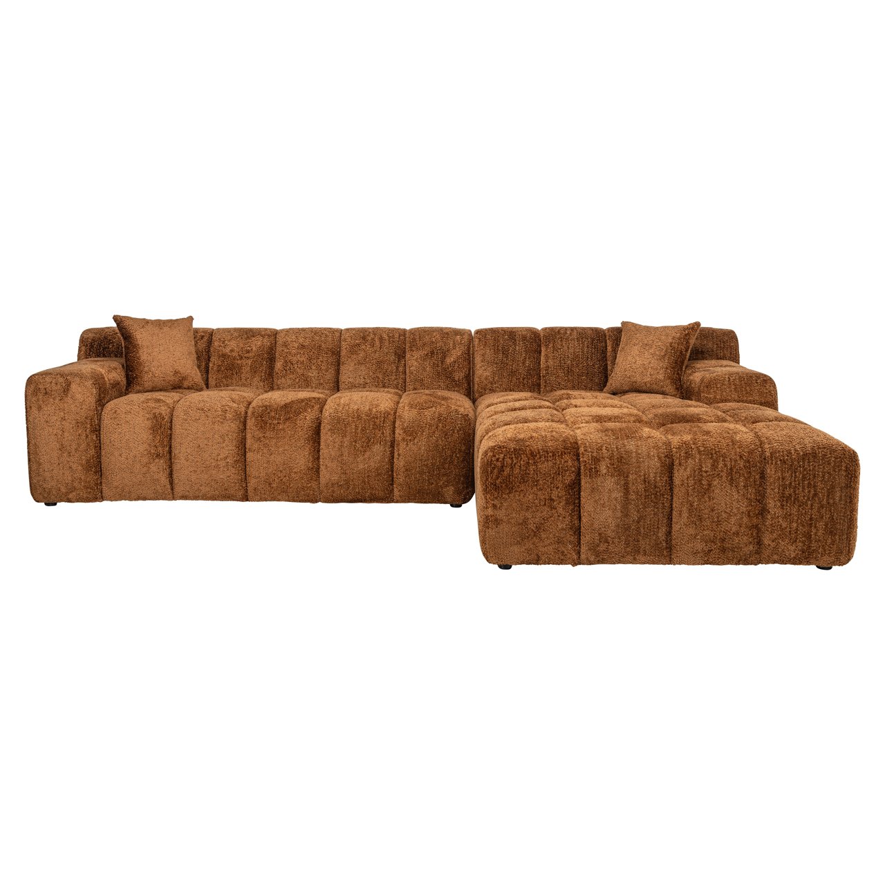 s5137 LOVELY CINNAMON - Sofa Cube lovely cinnamon 3-seater + lounge right