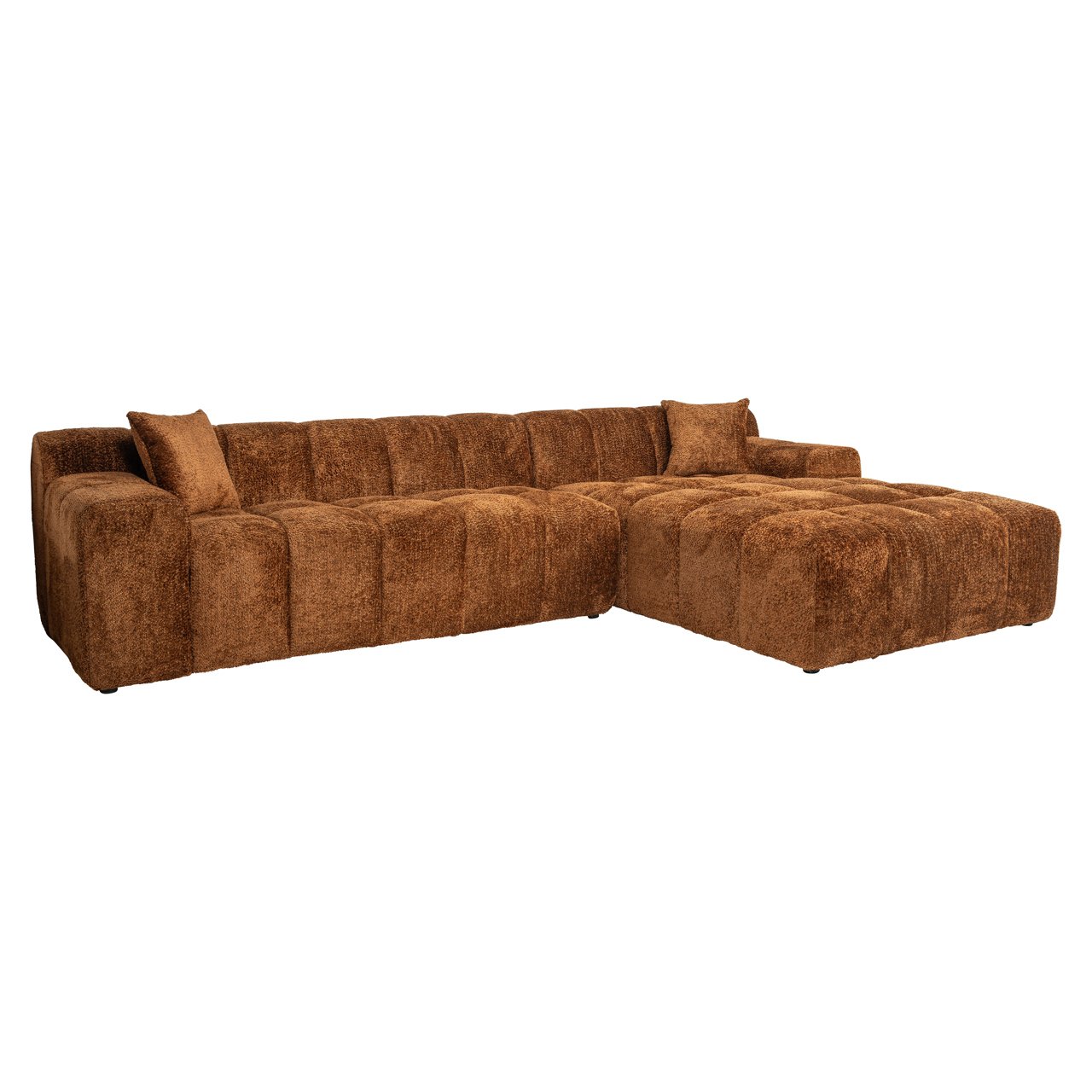 s5137 LOVELY CINNAMON - Sofa Cube lovely cinnamon 3-seater + lounge right