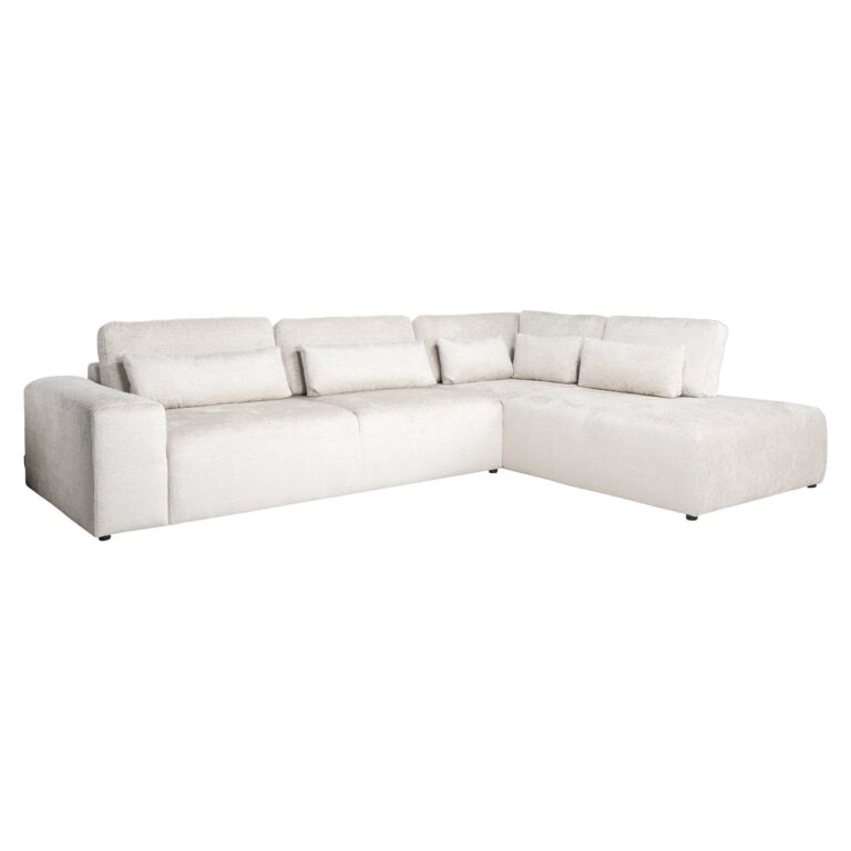 Sofa Lund cream fusion 3-osobowa + pufa prawa