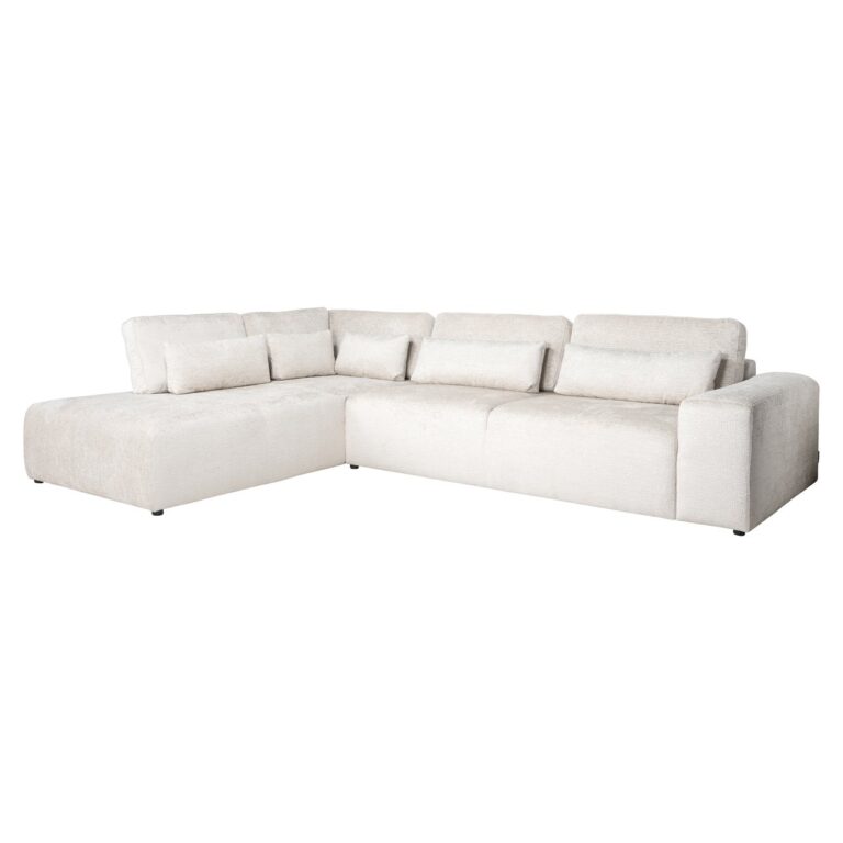 Sofa Lund cream fusion 3-osobowa + pufa lewa