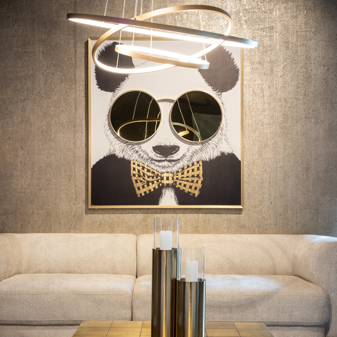 -WA-0005 - Wall art Panda black/gold