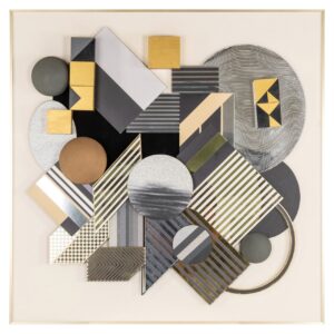 -WA-0029 - Wall art 3D Block black/gold