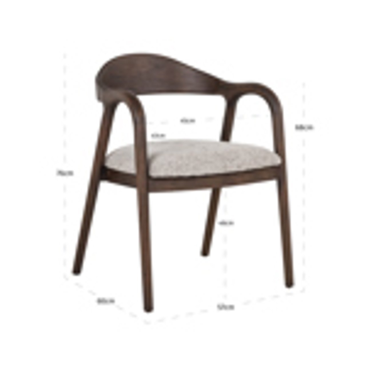 215193 - Dining chair Mihara mocca fancy fire retardant