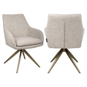 215441 - Dining chair Lisonne cayenne brown swivel fire retardant