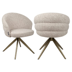 215442 - Dining chair Zendaya cayenne brown swivel fire retardant